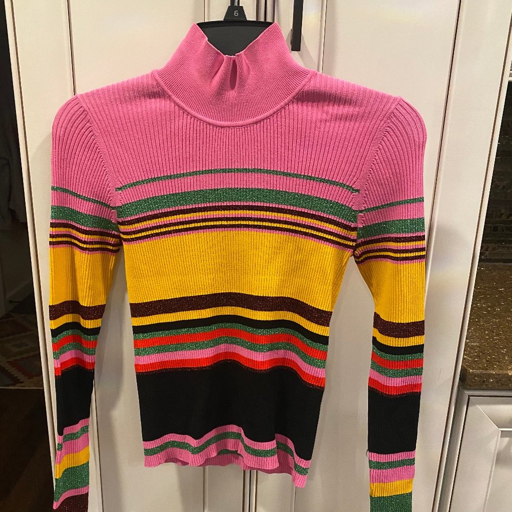 Diane Von Furstenberg Ribbed Fitted Turtleneck Size Small